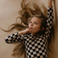 Bamboo Two Piece Pajamas | Black Checkerboard