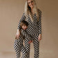 Bamboo Two Piece Pajamas | Black Checkerboard