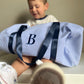 Custom Embroidered Seersucker Toddler Duffle Bag - Navy