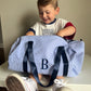 Custom Embroidered Seersucker Toddler Duffle Bag - Navy