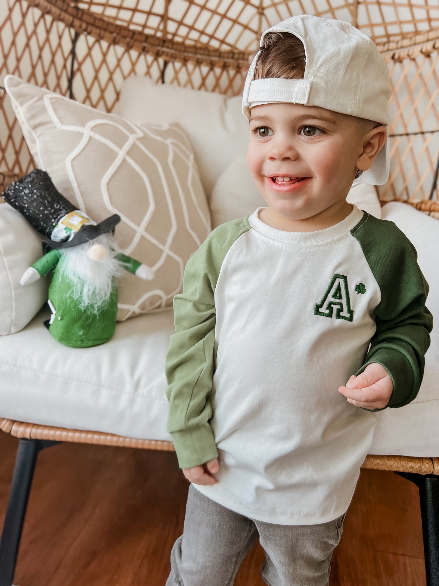 Custom Embroidered St. Patrick's Day Colorblock Tee