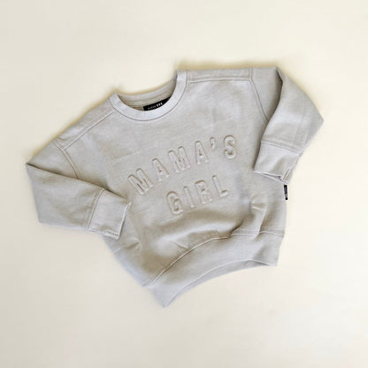 Mama's Girl Signature Acid Wash Crewneck - Oatmeal