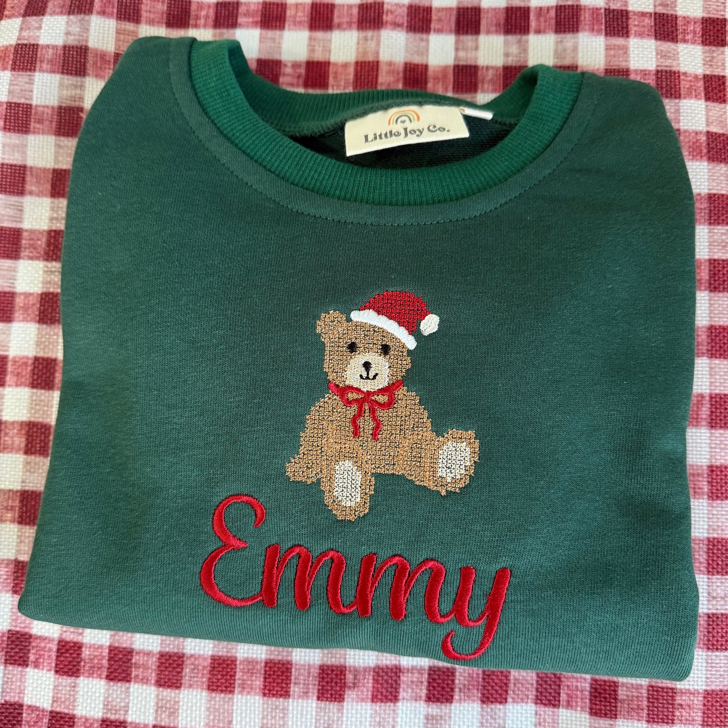 Jogginganzug aus Bio-Baumwolle mit Weihnachtsstickerei - Creme