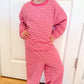 Pink Striped Lounge Set - Optional Custom Embroidery