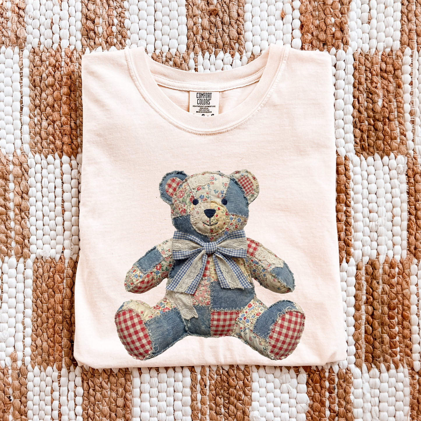 Comfort Colors Americana Quilted Teddy Bear Tee - choose your color
