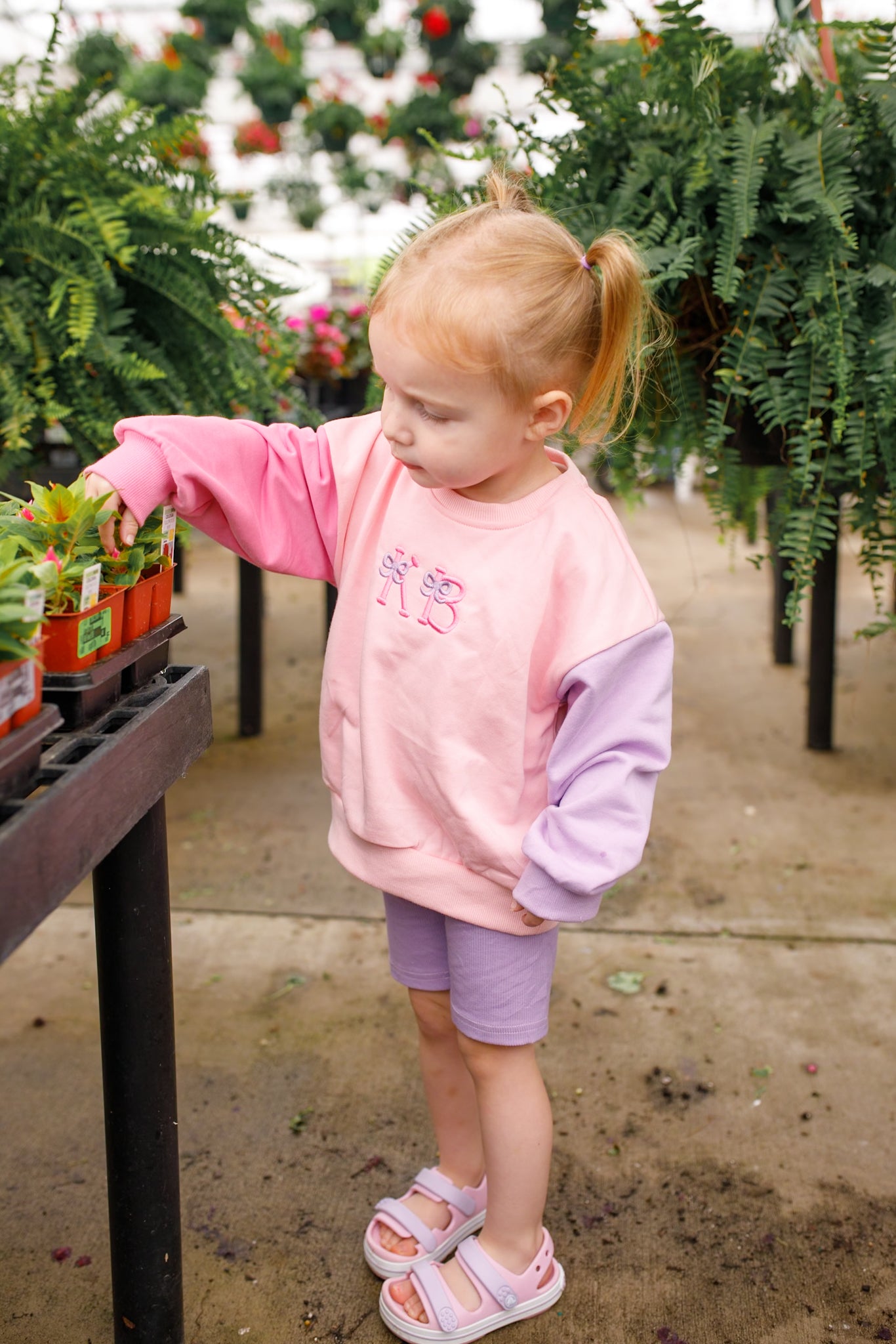 Custom Embroidered Colorblock Crewneck Sweatshirt or Sweatshirt Romper