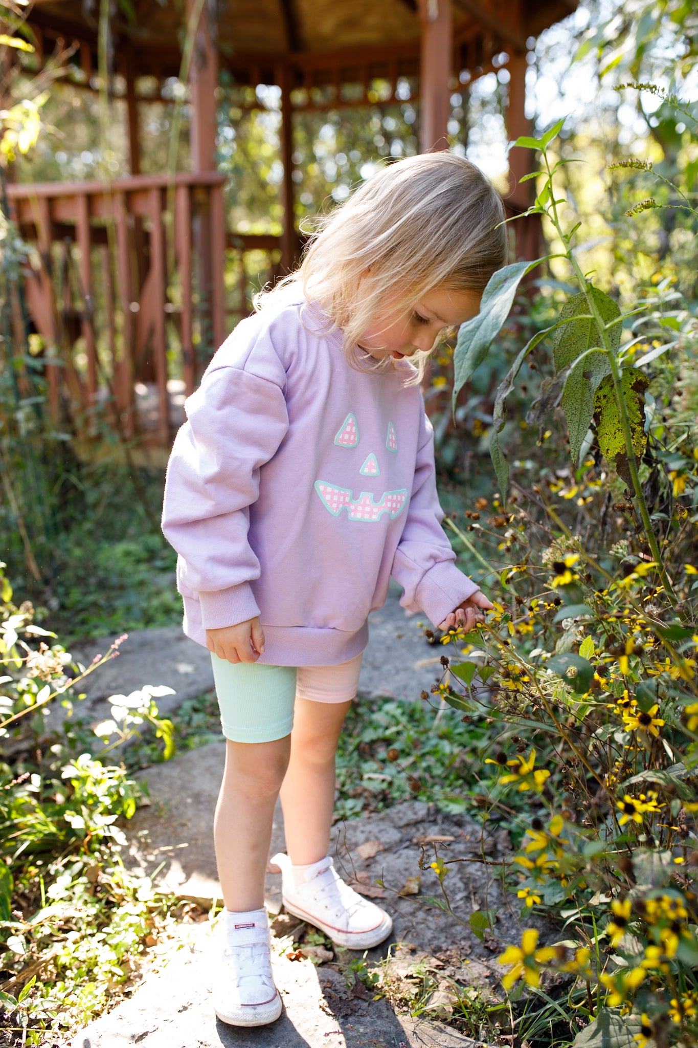 Pastel Gingham Jack-o-Lantern Crewneck Sweatshirt or Romper