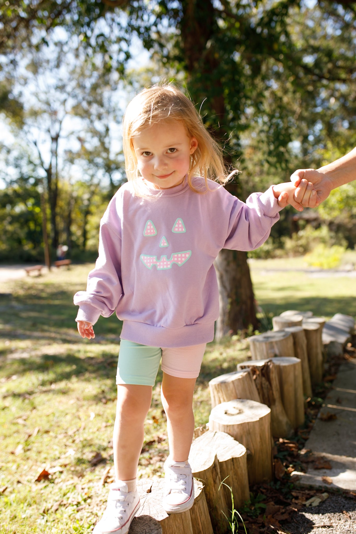 Pastel Gingham Jack-o-Lantern Crewneck Sweatshirt or Romper
