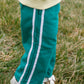 Cotton French Terry Striped Wide Leg Pants