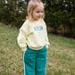 Cotton French Terry Striped Wide Leg Pants