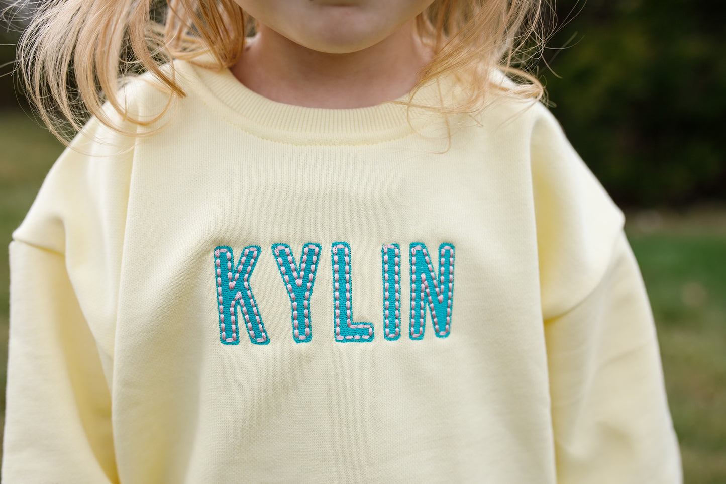 Custom Embroidered Crewneck Sweatshirt - Butter Yellow