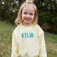Custom Embroidered Crewneck Sweatshirt - Butter Yellow