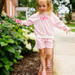 Pink Striped Mock Neck Shorts Set - Optional Custom Embroidery