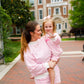 Women's Pink Striped Mock Neck Shorts Set - Mommy & Me Matching