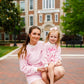 Women's Pink Striped Mock Neck Shorts Set - Mommy & Me Matching