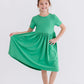Kelly Green S/S Pocket Twirl Dress
