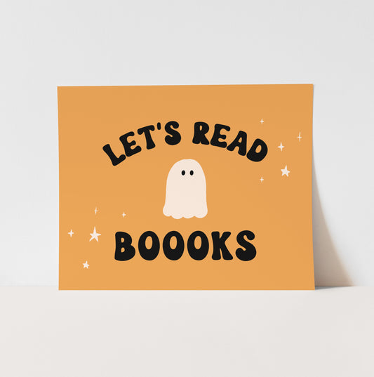 {Orange} Let's Read Boooks Art Print