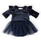 Light Navy Velvet Tutu Bodysuit