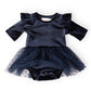 Light Navy Velvet Tutu Bodysuit