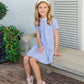Lottie Girls' Dress - Blue Stripes