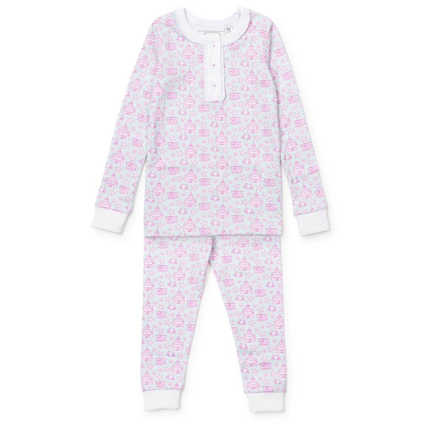 Alden Girls' Pajama Pant Set - Sandcastles Pink