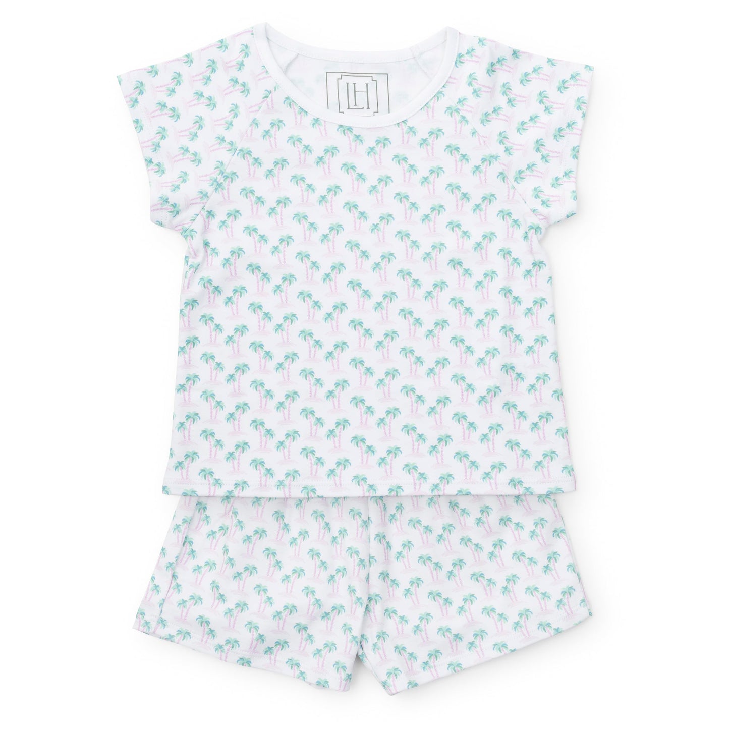 Emery Girls' Short Set - Palm Tree Isle Pink