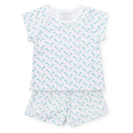 Emery Girls' Short Set - Palm Tree Isle Pink