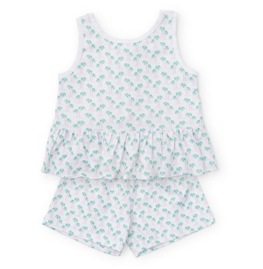 Poppy Girls' Short Set - Palm Tree Isle Pink