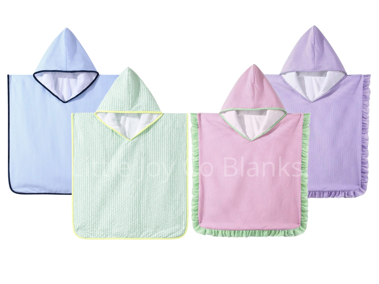 Strandponcho mit individueller Stickerei und Waffelmuster