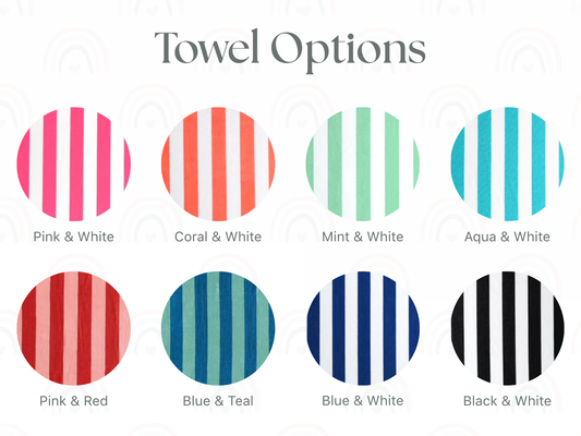 Custom Embroidered Cabana Stripe Beach Towel