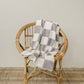 Grey Checkered Plush Blanket