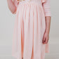 Petal Pink 3/4 Sleeve Ruffle Twirl Dress