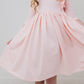 Petal Pink 3/4 Sleeve Ruffle Twirl Dress