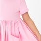 Bubblegum Pink S/S Pocket Twirl Dress