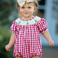 Christmas Tree Smocking Embroidered Girls Romper