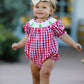 Christmas Tree Smocking Embroidered Girls Romper