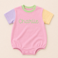 Custom Embroidered Colorblock T-Shirt Romper