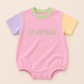 Custom Embroidered Colorblock T-Shirt Romper