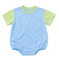 Custom Embroidered Colorblock T-Shirt Romper - Blue & Green