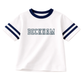 Custom Embroidered Navy Varsity Striped Oversized Tee