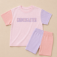 Back to School Pink Colorblock Tee & Bike Shorts Set - Grade Level