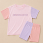 Back to School Pink Colorblock Tee & Bike Shorts Set - Grade Level
