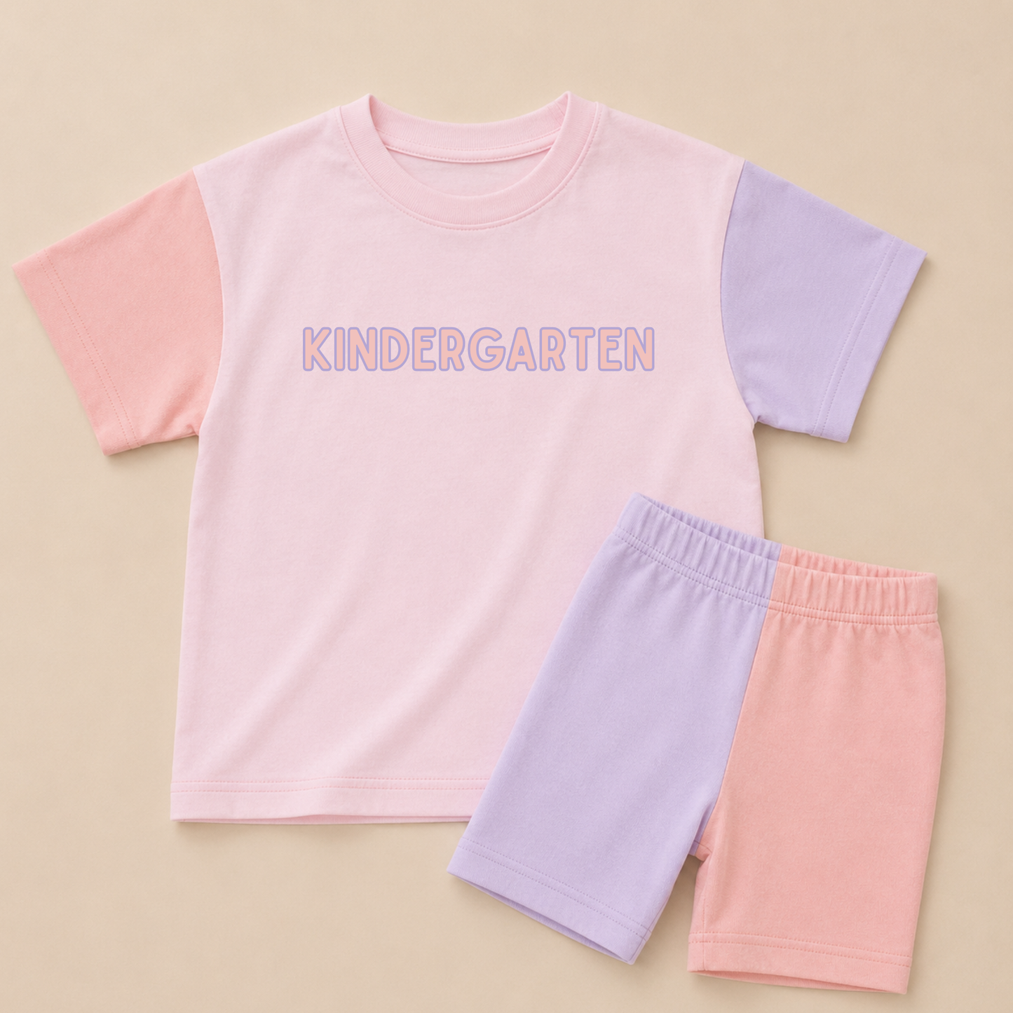Back to School Pink Colorblock Tee & Bike Shorts Set - Grade Level