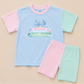 Back to School Colorblock Tee & Bamboo Shorts Set - Books & Bow
