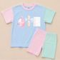 Back to School Colorblock Tee & Bamboo Shorts Set