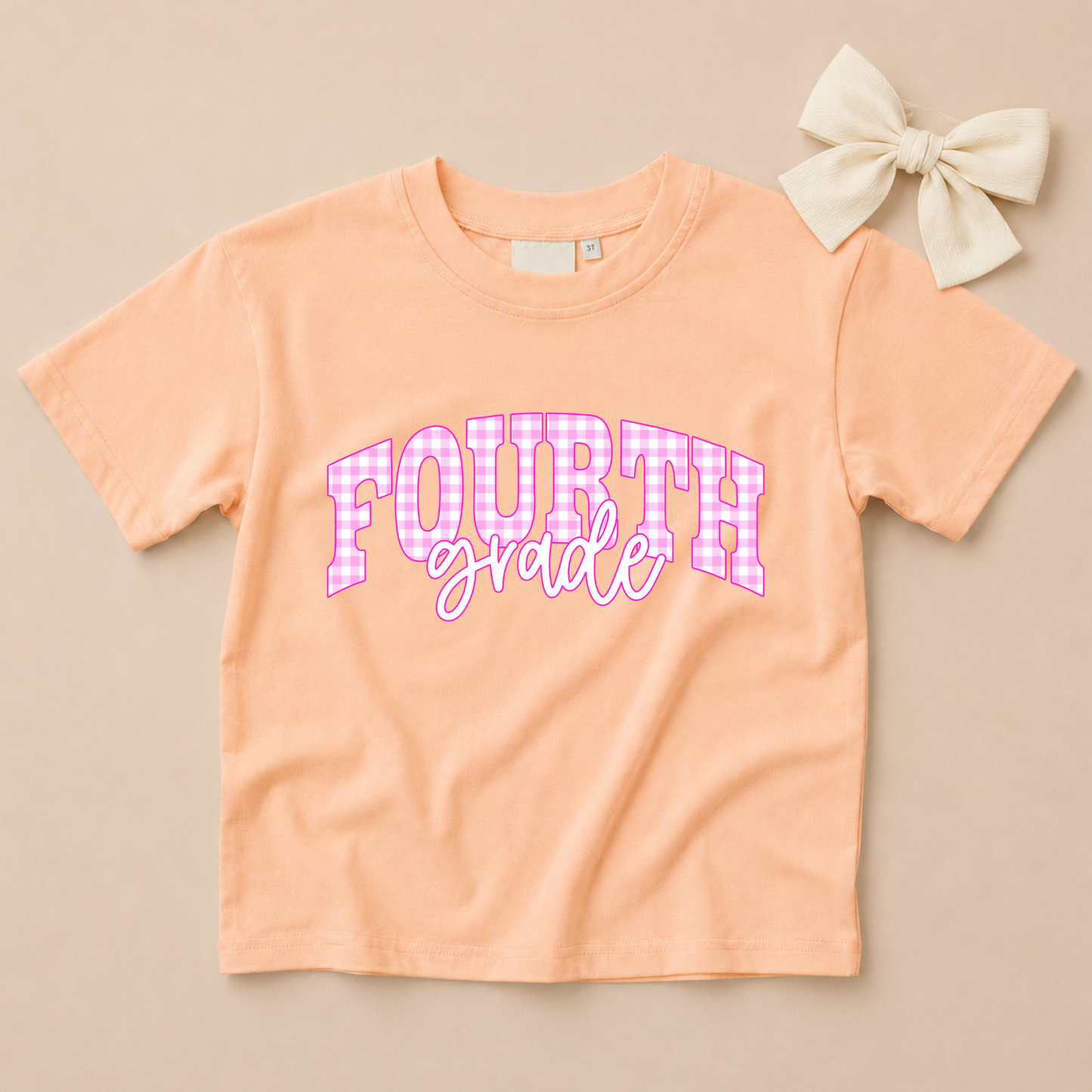 Gingham Grade Level Oversized Tee - more colors