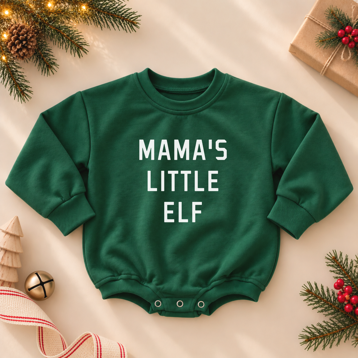 Mama's Little Elf Crewneck Sweatshirt or Romper