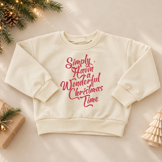 Simply Havin' A Wonderful Christmas Time Sweatshirt or Romper