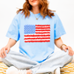 Comfort Colors 4th of July Daisy Floral Flag Tee - choose your color