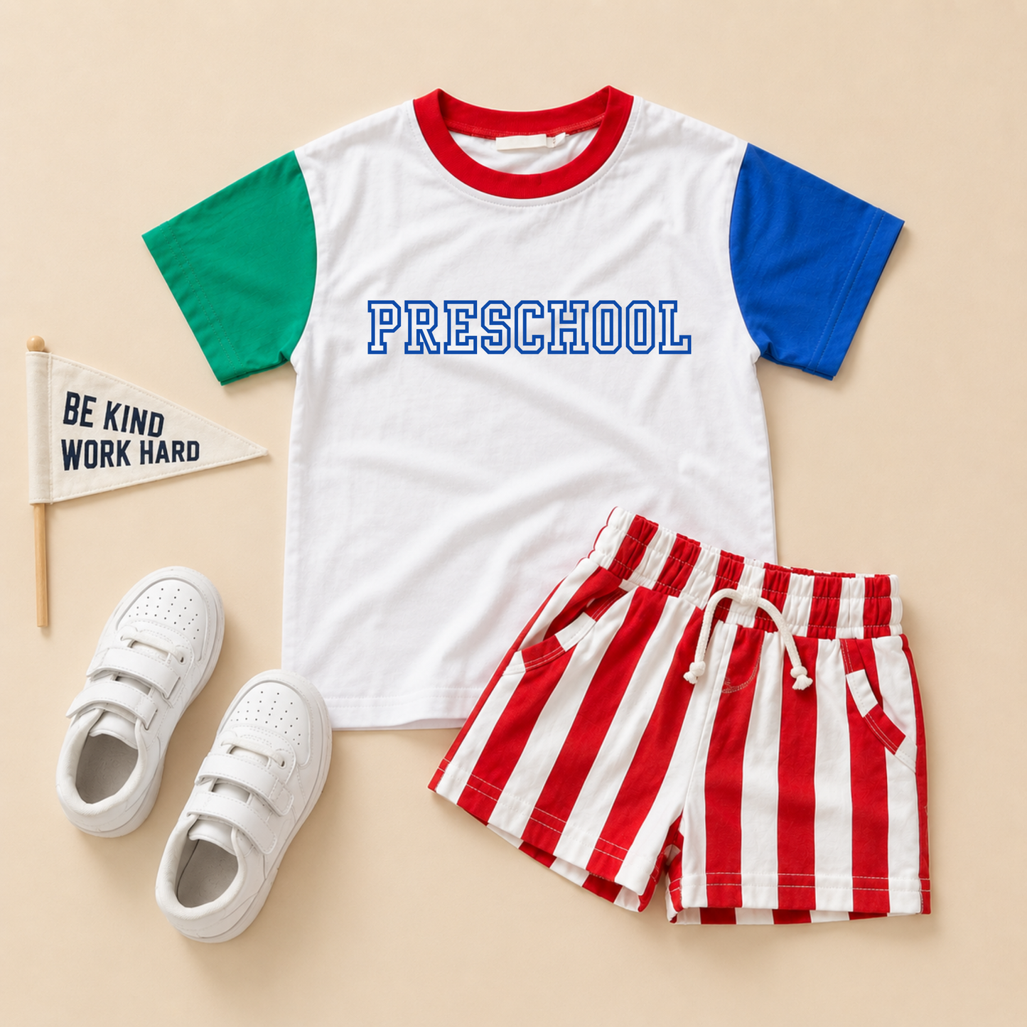 Back to School Retro Colorblock T-Shirt Romper or Oversized Tee - Grade Level